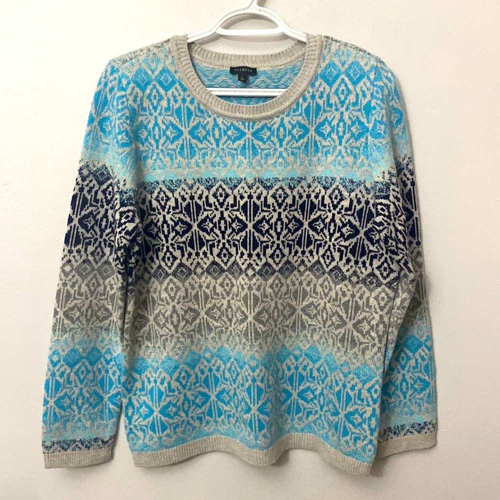 Talbots Fair Isle Wool Blend Sweater